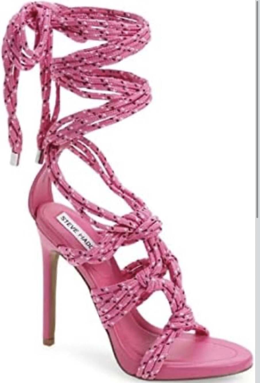Steve Madden Fiore Hot Pink Rope Lace-Up Stiletto Sandals